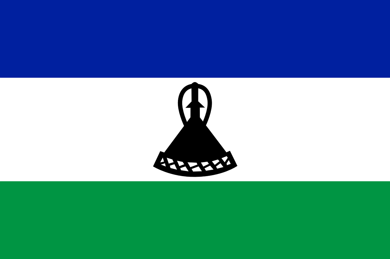 lesotho, flag, national flag