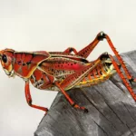 grasshopper, insect, red